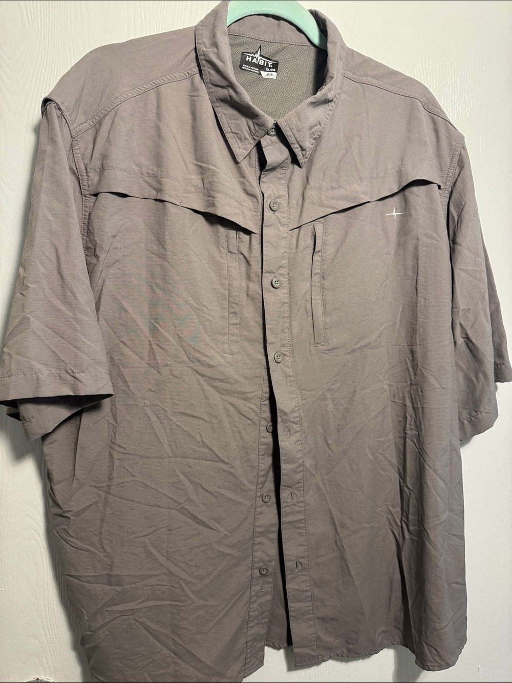 Habitat Men's Short Sleeve Button-Up Shirt - Gray